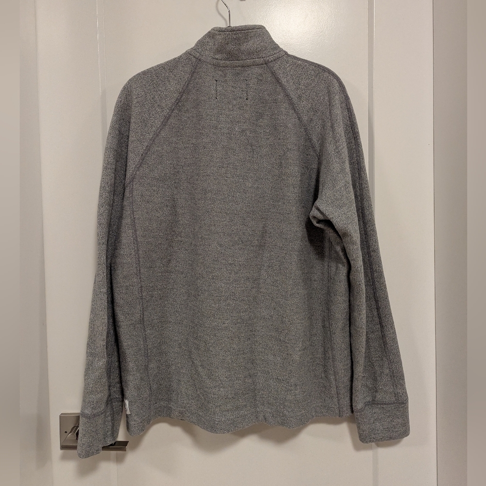 Reigning Champ Mélange Loopback 1/2 Half-Placket Snap Button Heathered Grey M - Picture 5 of 14